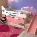Детская кровать с ящиками, комодом и горкой Самолет