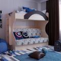 Кровать двухъярусная с диваном НМ 037.43 Рико и лестницей НМ 011.65